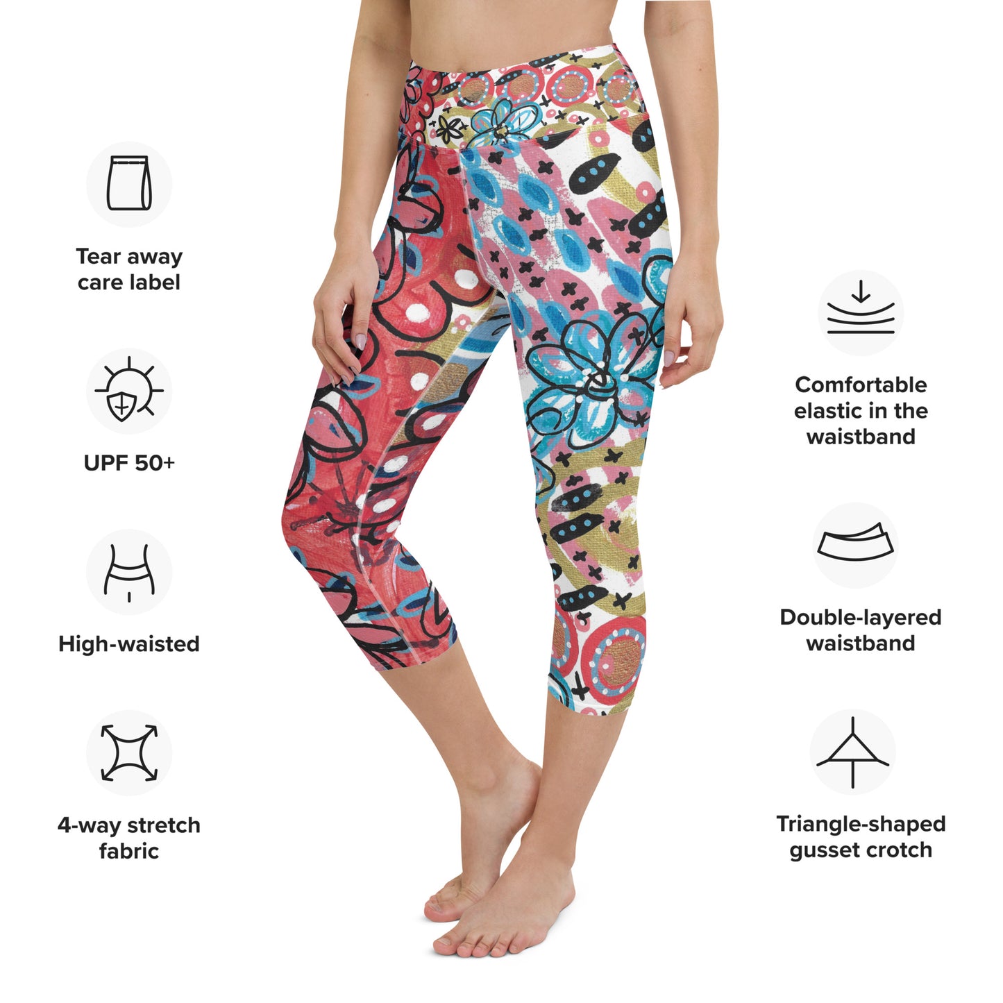Flower Power Capri Leggings