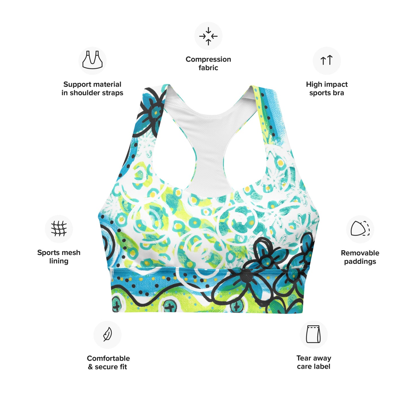 Waves of Summer Sports Bra