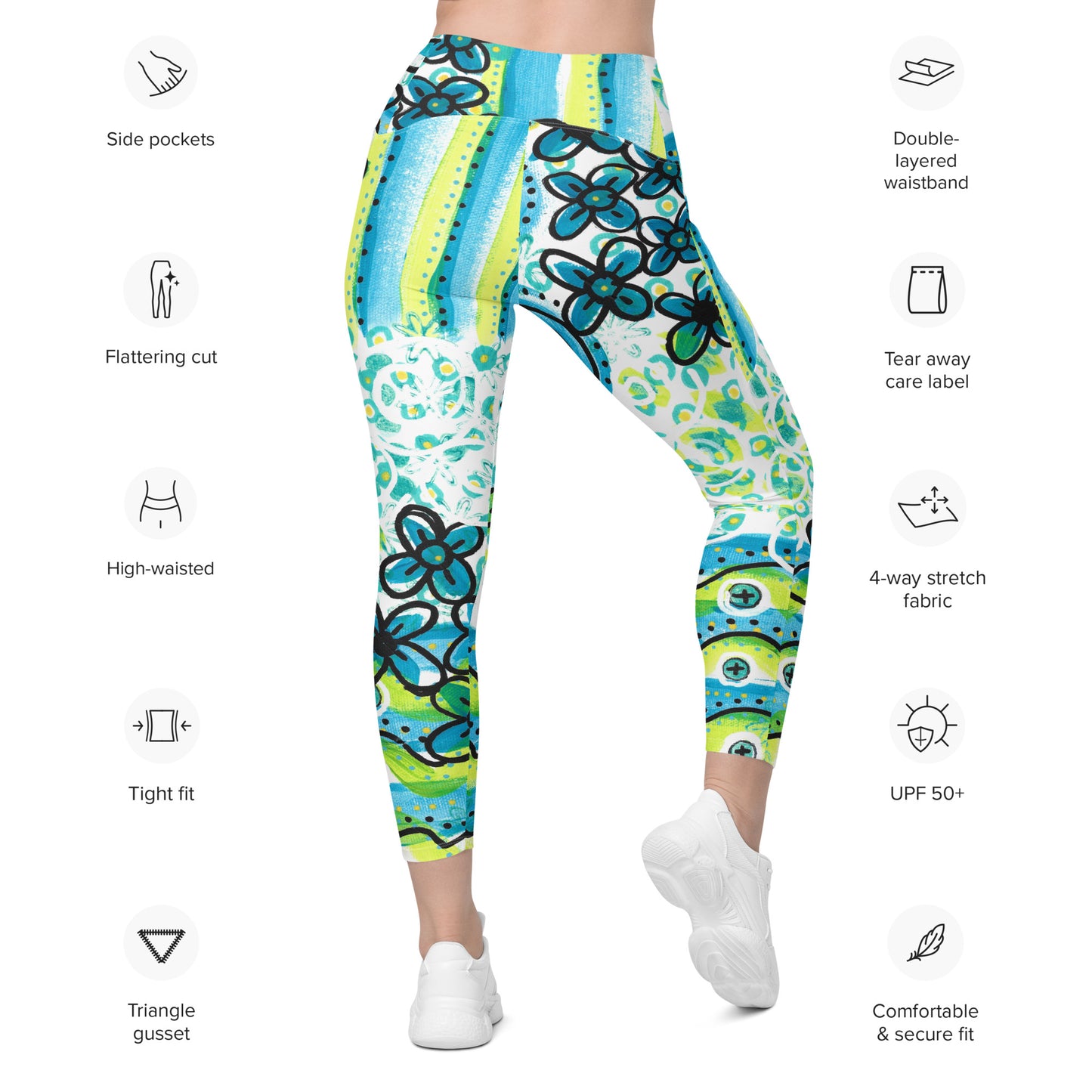 Waves of Summer - Leggings with Pockets