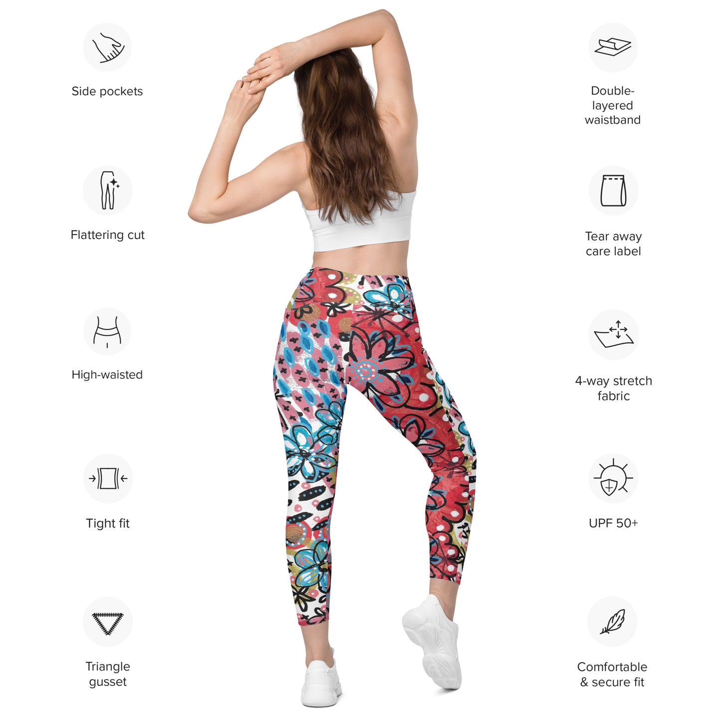 Flower Power Leggings with Pockets