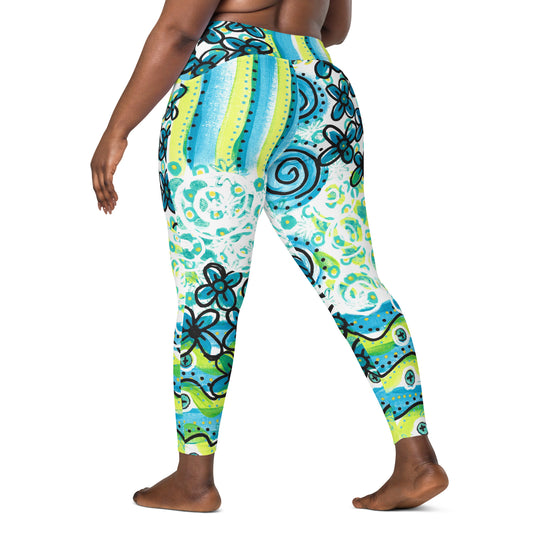 Waves of Summer - Leggings with Pockets