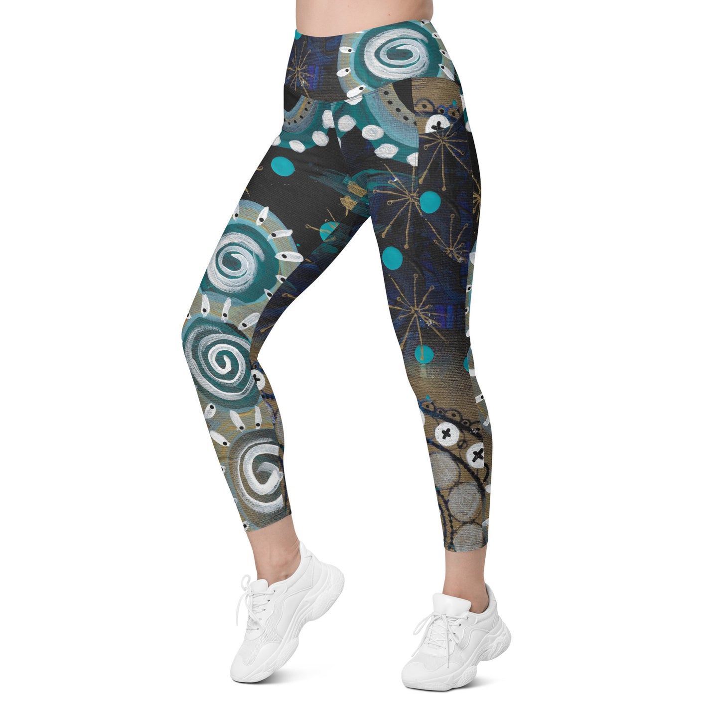 Shiny Night Leggings with Pockets