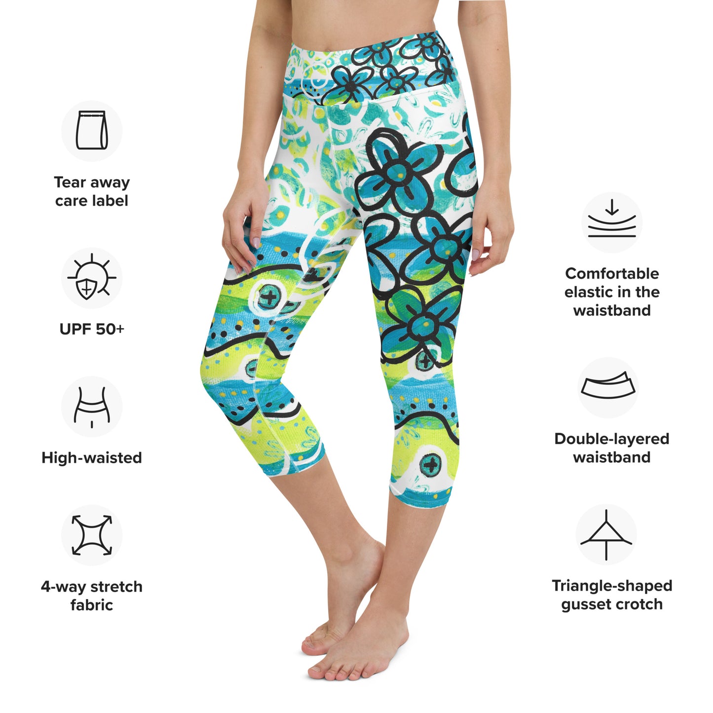 Waves of Summer Capri Leggings