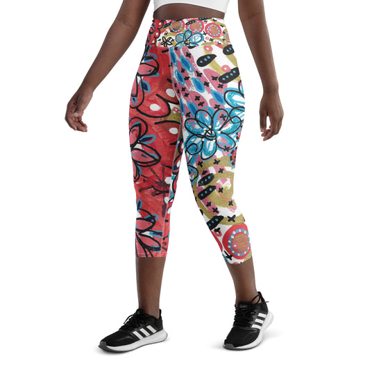 Flower Power Capri Leggings